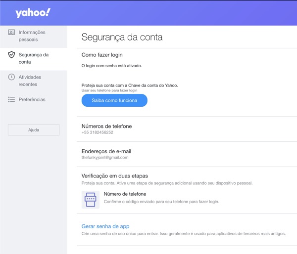 Configurar Yahoo